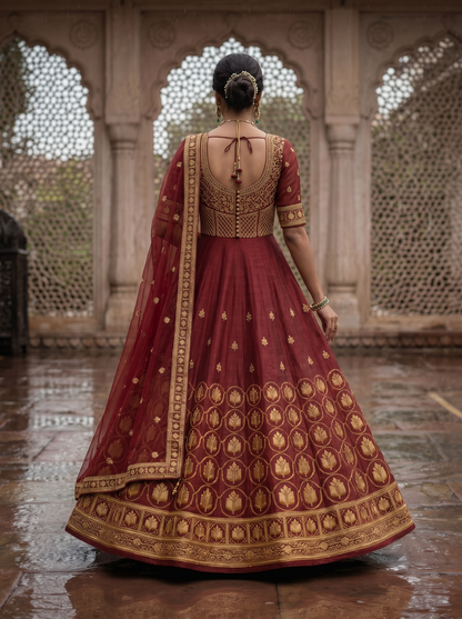 Woven Formal Anarkali Set