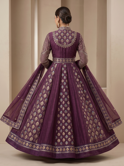 Woven Formal Anarkali Set