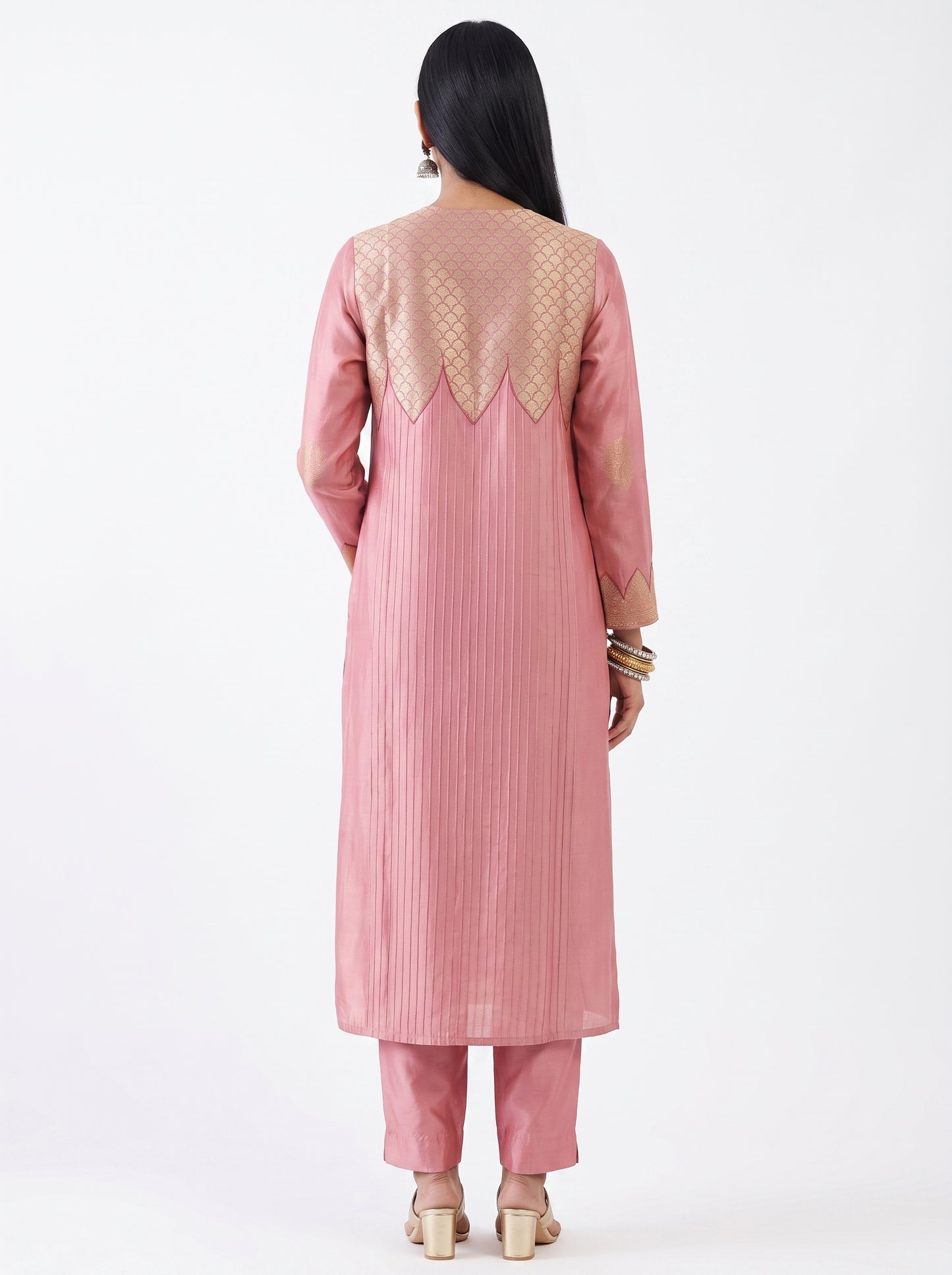 Semi Stitched Formal chanderi Kurta