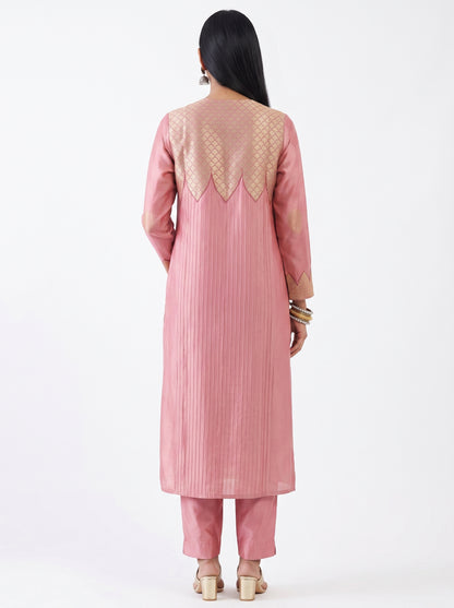 Semi Stitched Formal chanderi Kurta