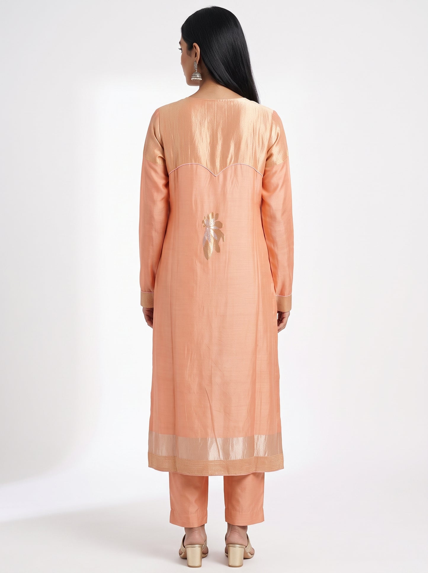 Semi Stitched Formal chanderi Kurta
