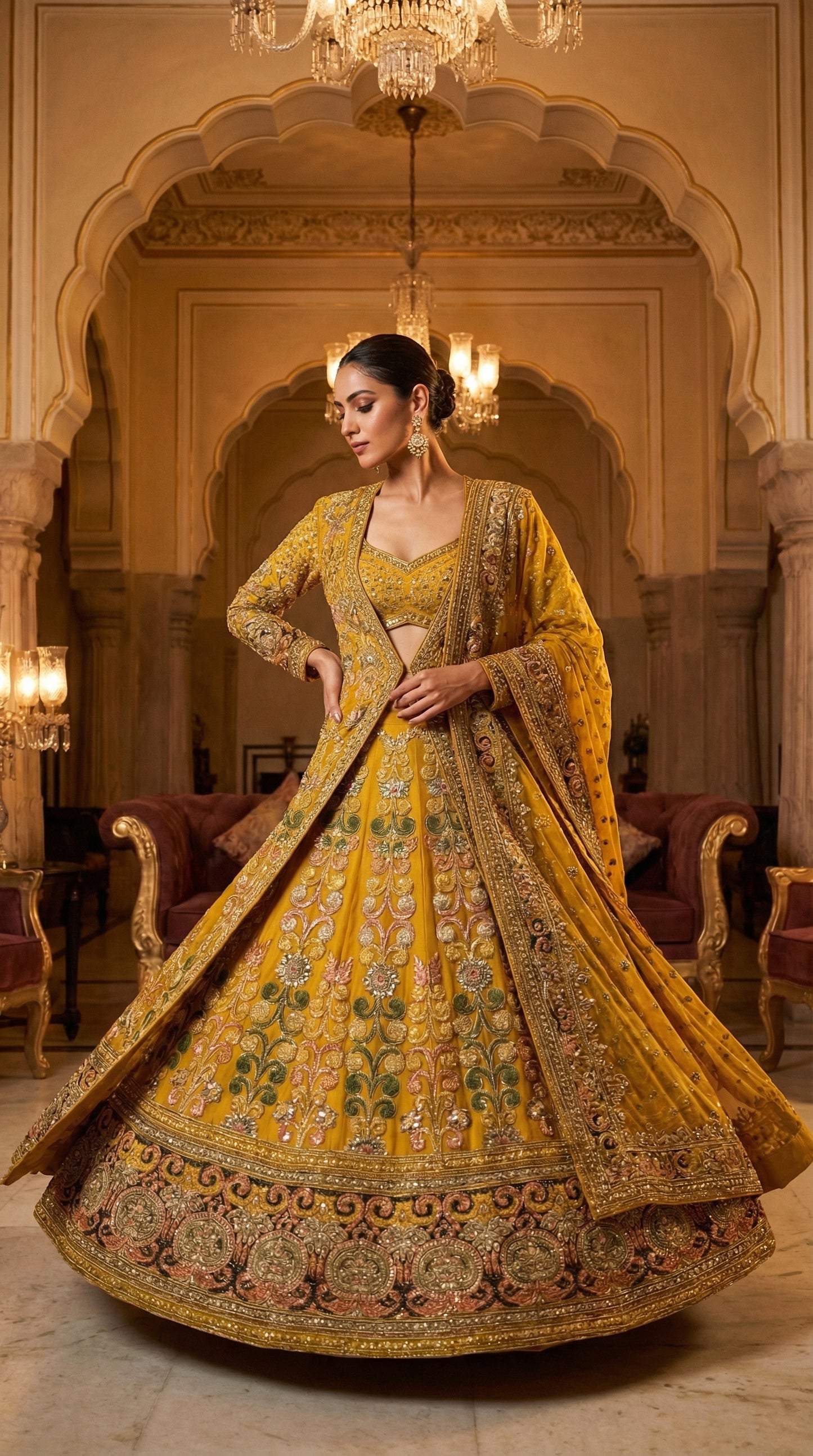 Formal embroidered Lehnga