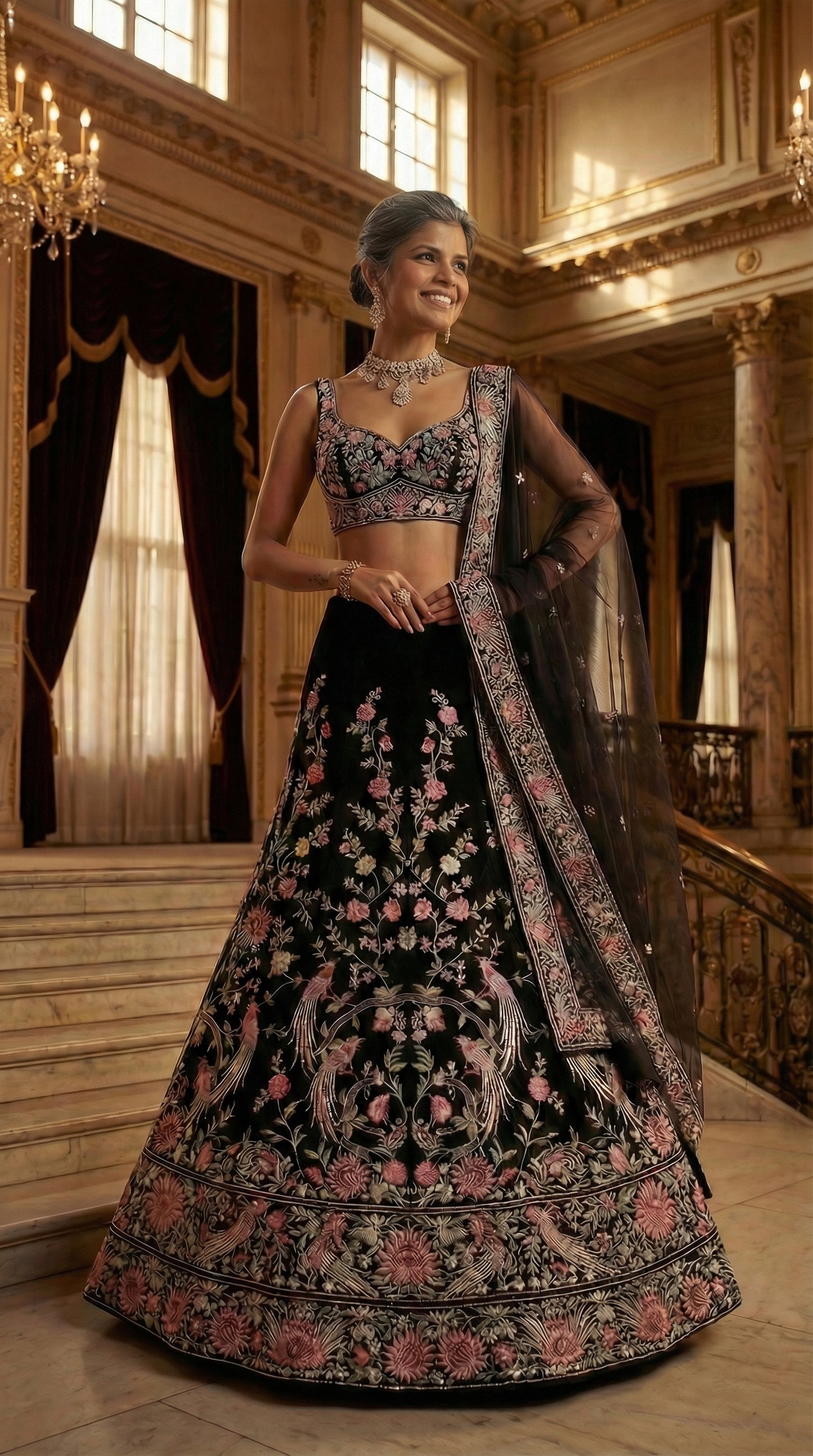 Formal embroidered Lehnga