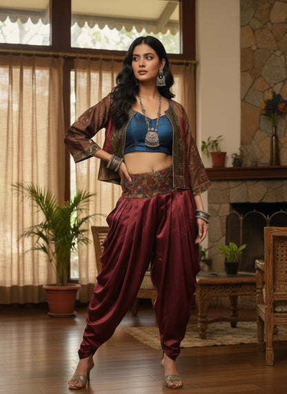 Stitched Chanderi Kalamkari Short Jacket