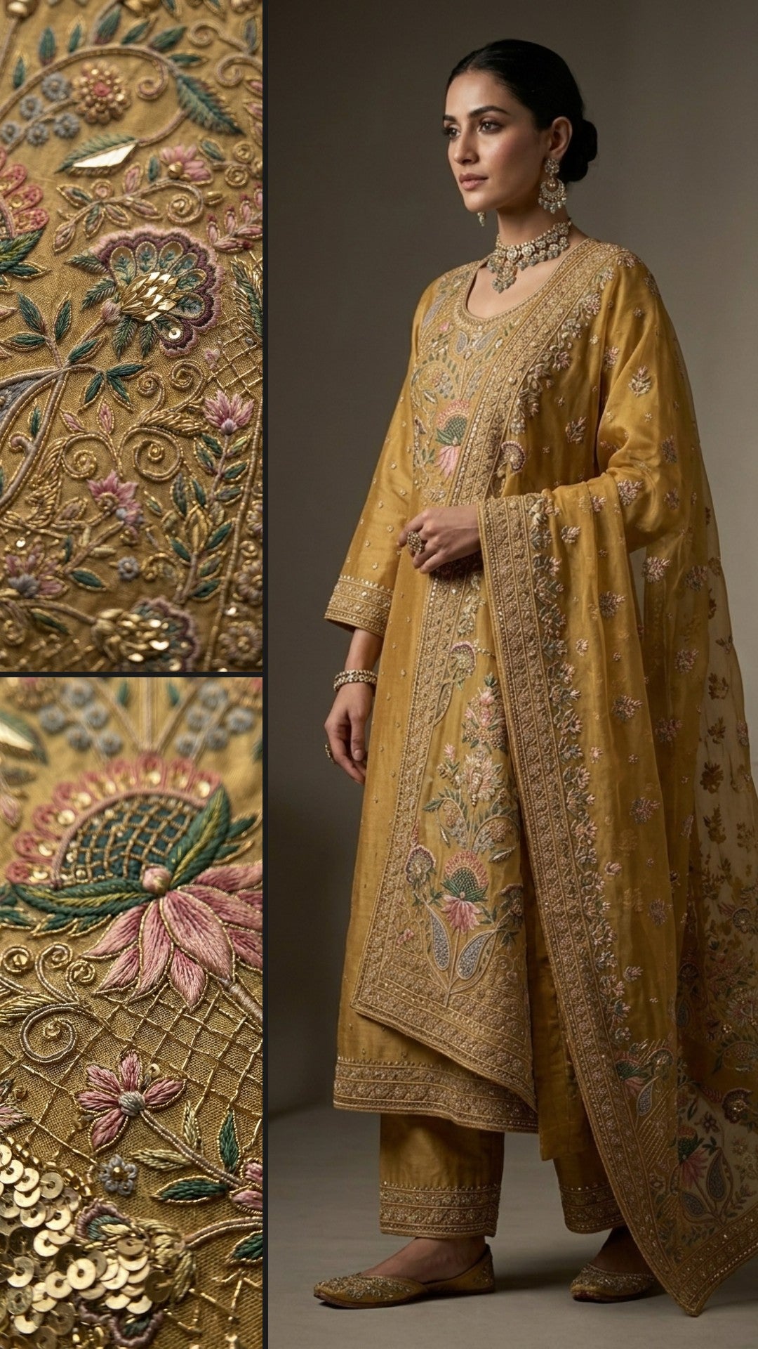 Customised Chanderi Embroidered set