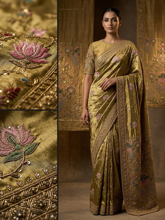 Formal Pure Silk embroidered Saree