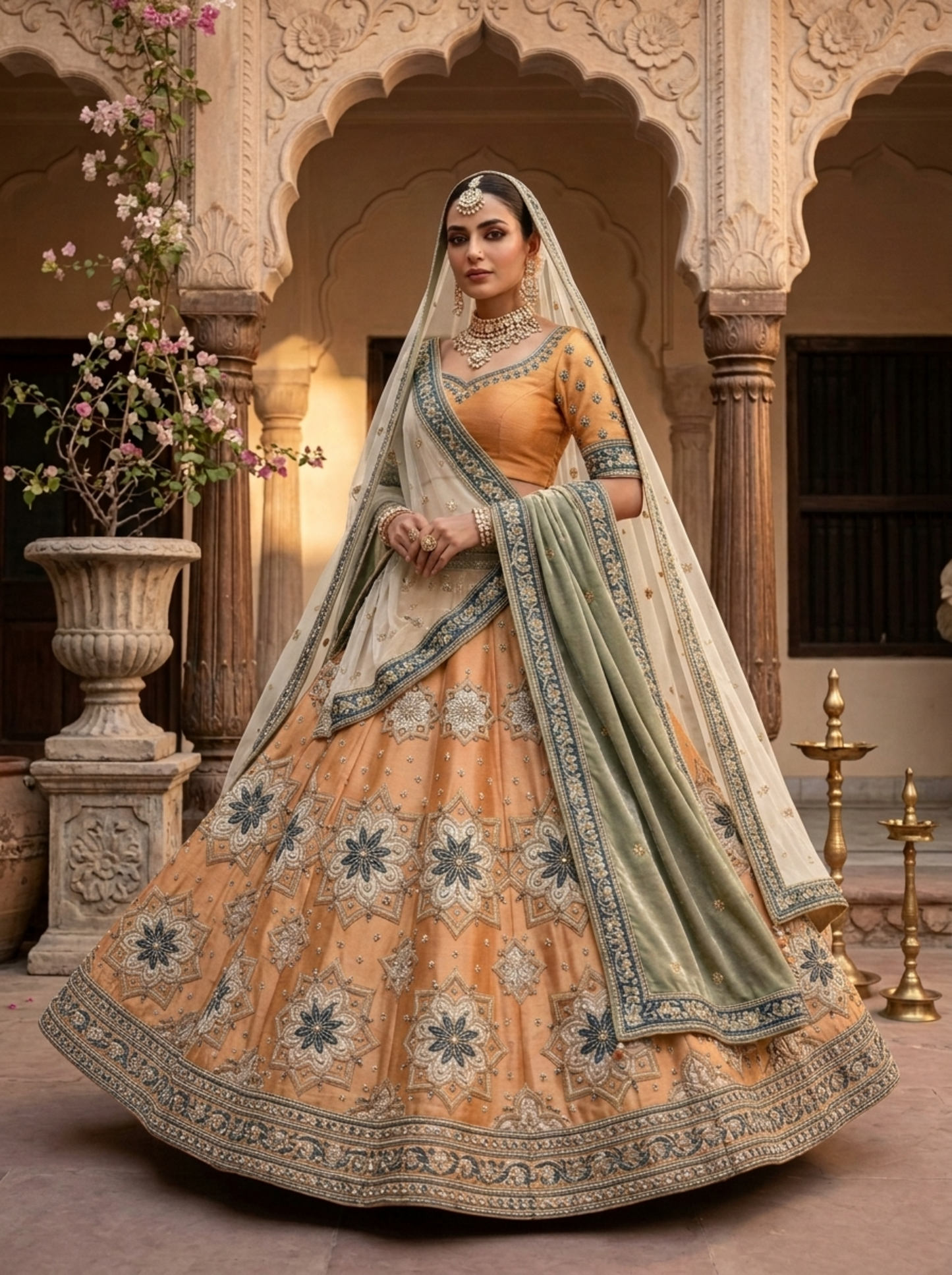 Formal embroidered Lehnga