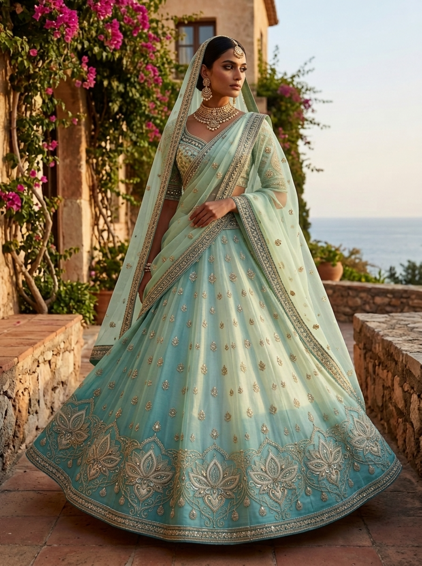 Formal embroidered Lehnga