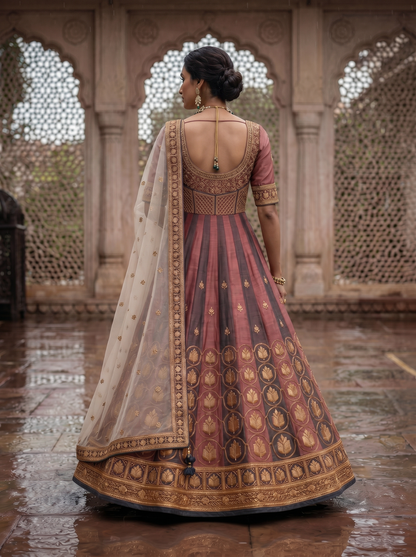 Woven Formal Anarkali Set