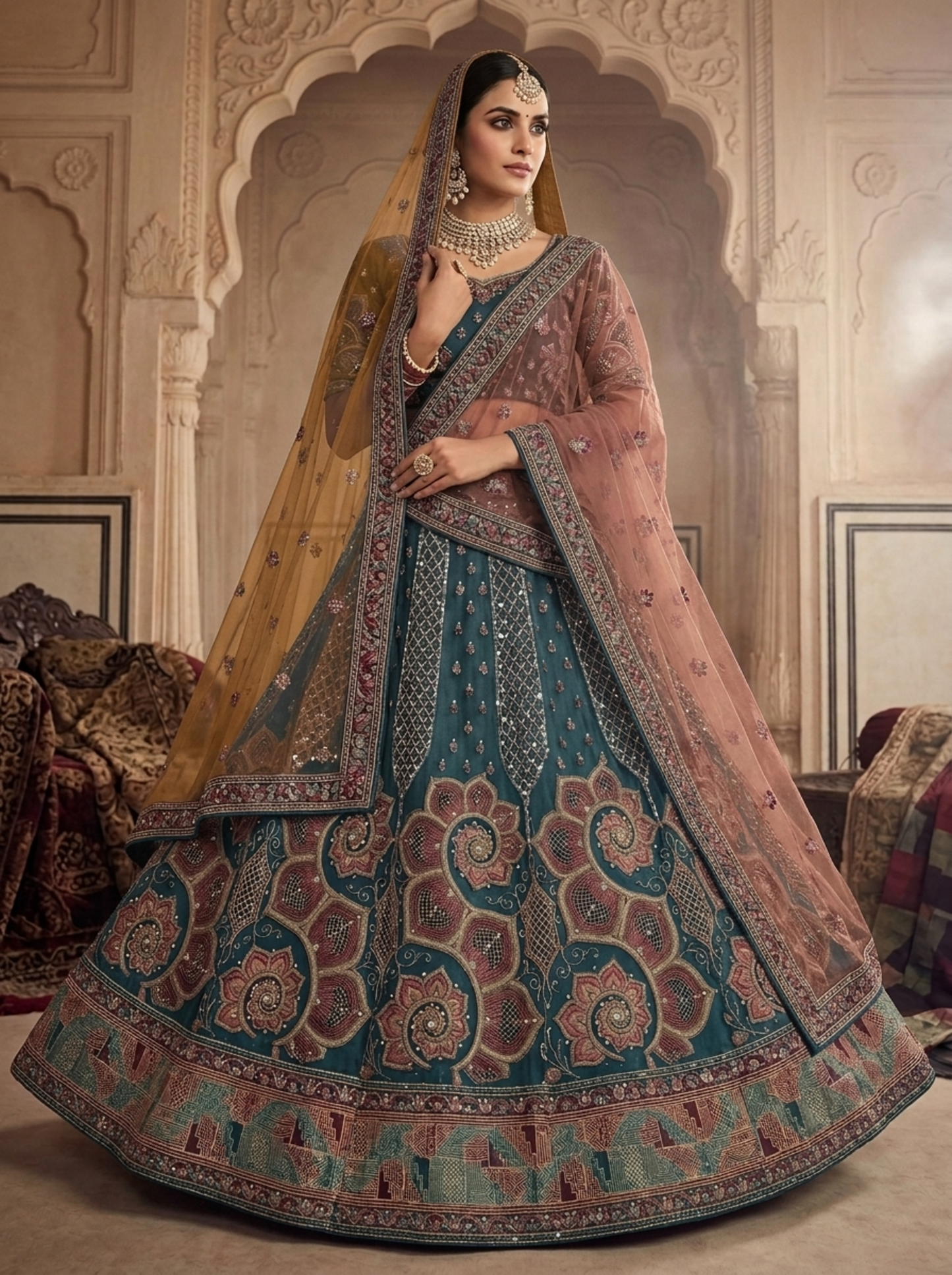 Formal embroidered Lehnga