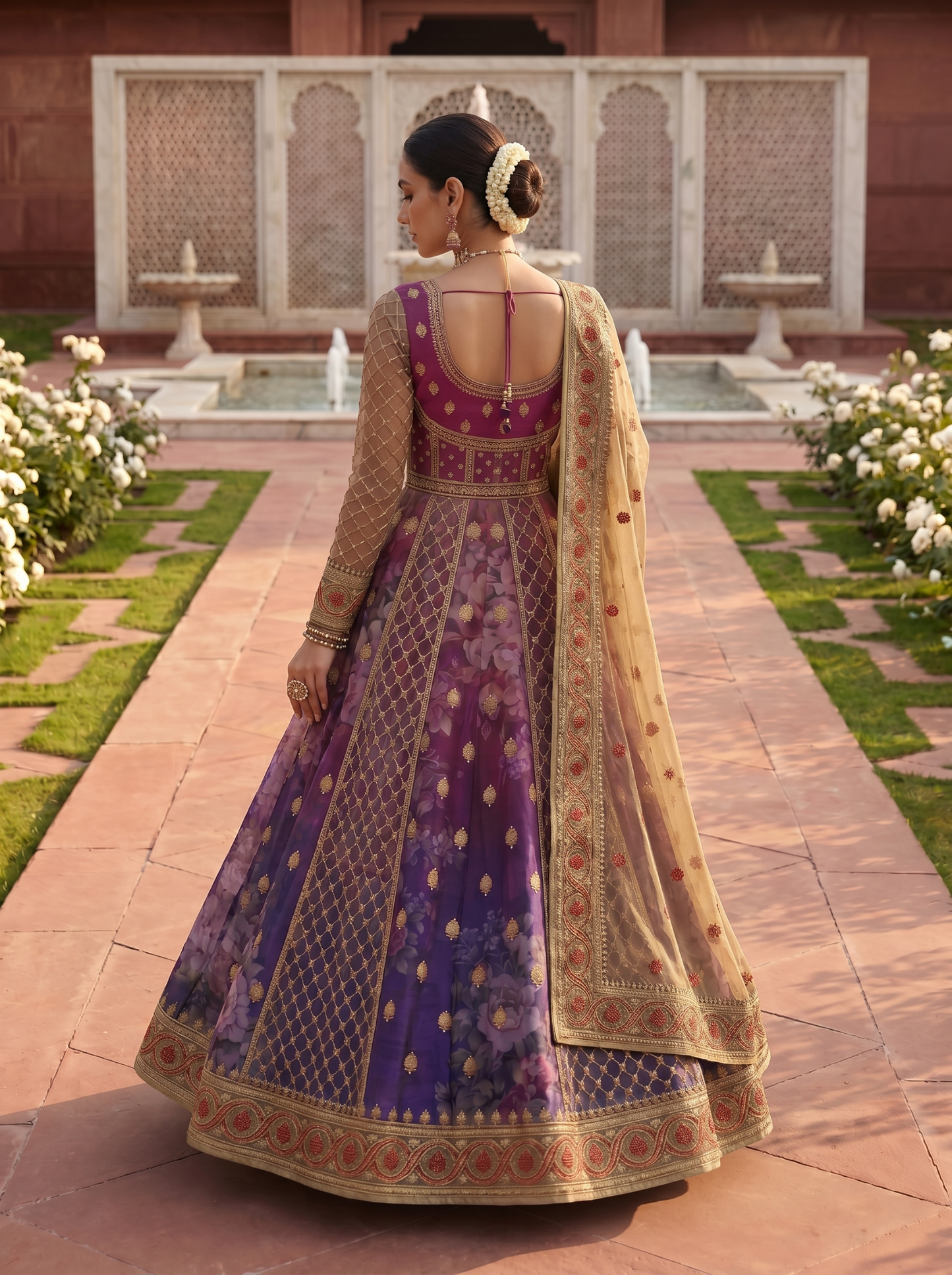 Woven Formal Anarkali Set