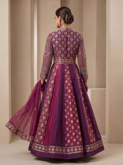 Woven Formal Anarkali Set
