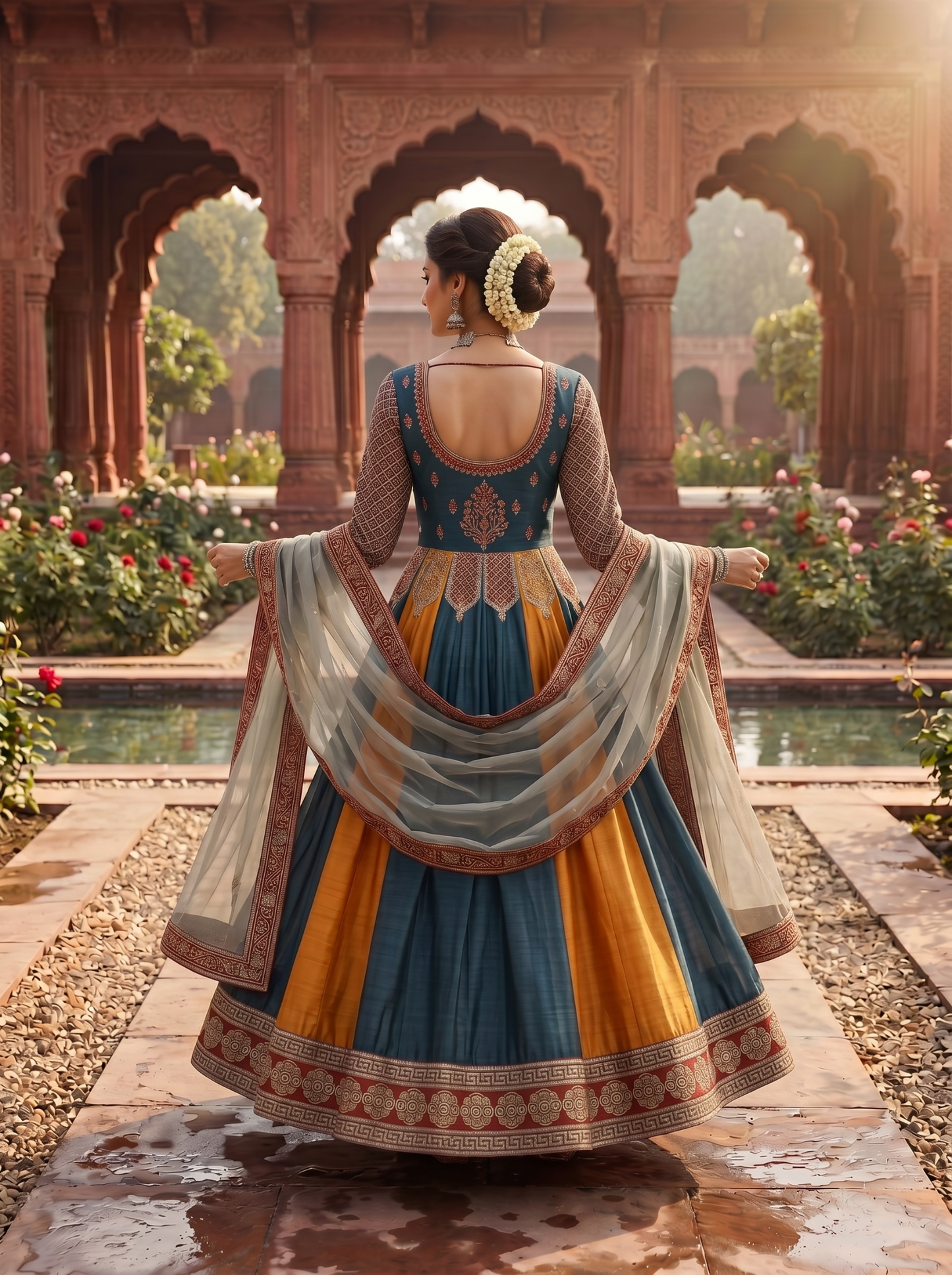 Woven Formal Anarkali Set