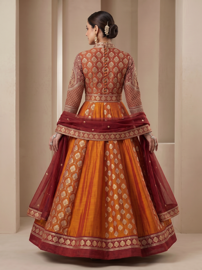 Woven Formal Anarkali Set