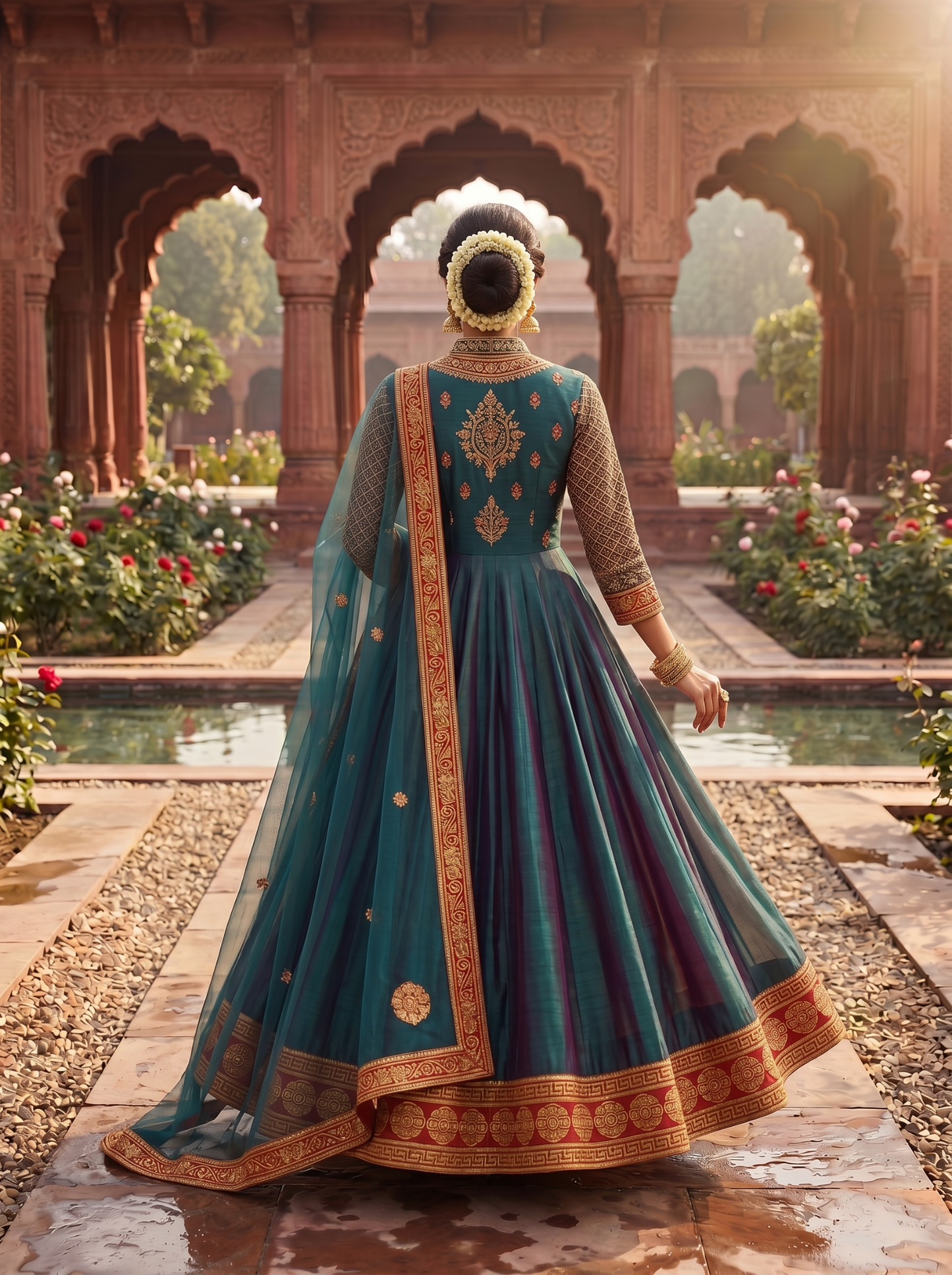 Woven Formal Anarkali Set