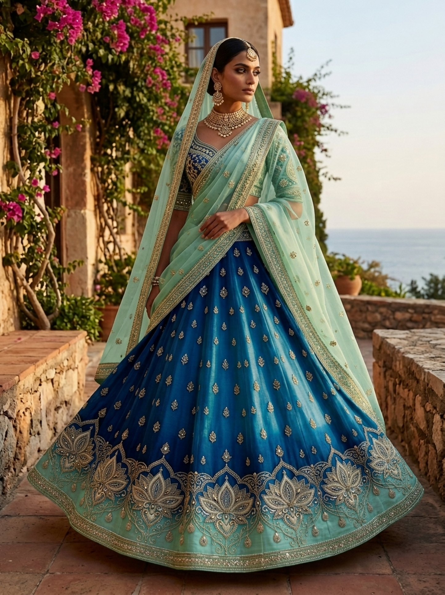 Formal embroidered Lehnga