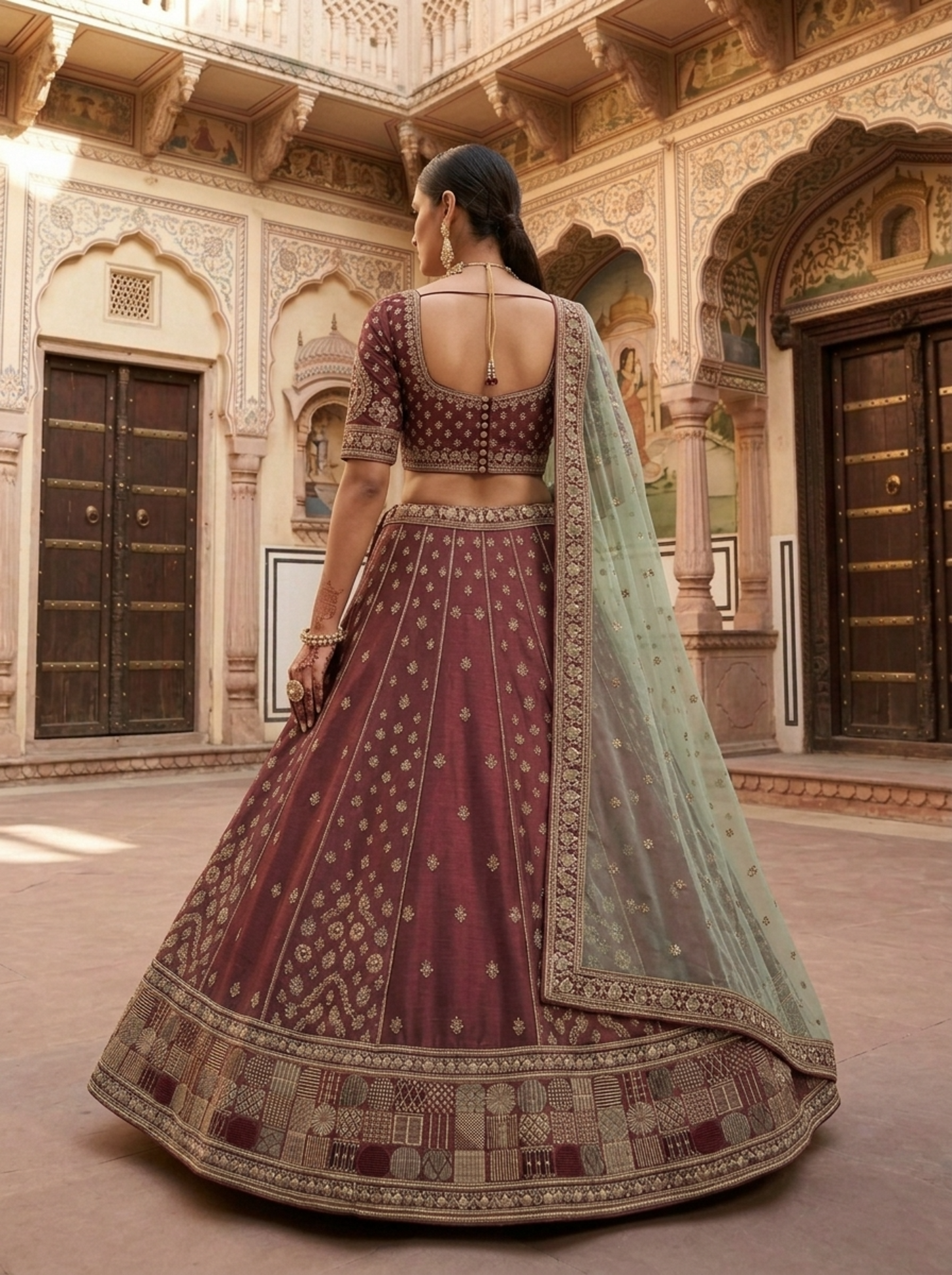 Formal embroidered Lehnga