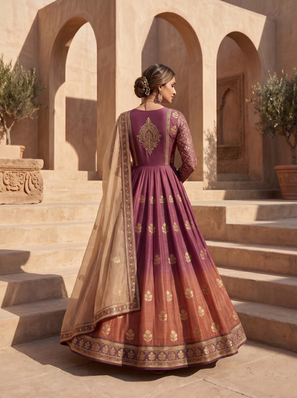 Woven Formal Anarkali Set
