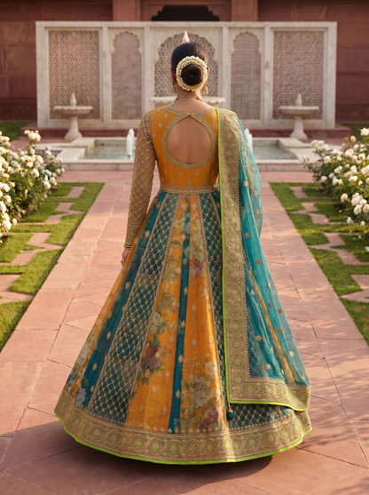Woven Formal Anarkali Set