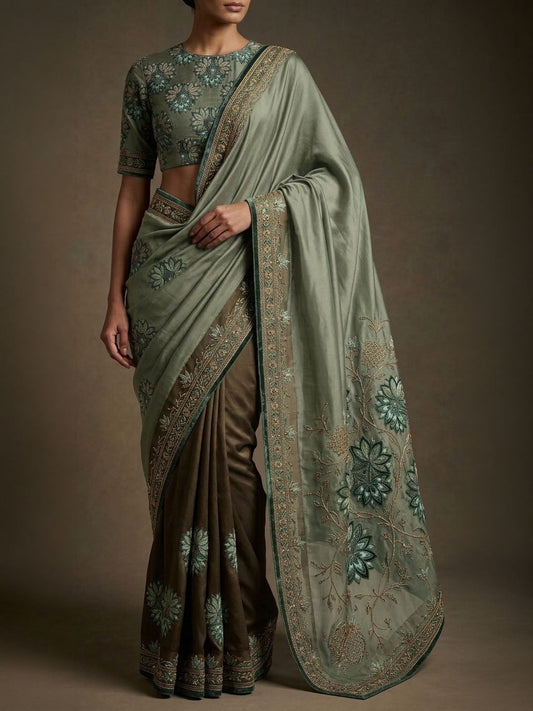 Formal Pure Silk embroidered Saree VISHAL KAPUR STUDIO