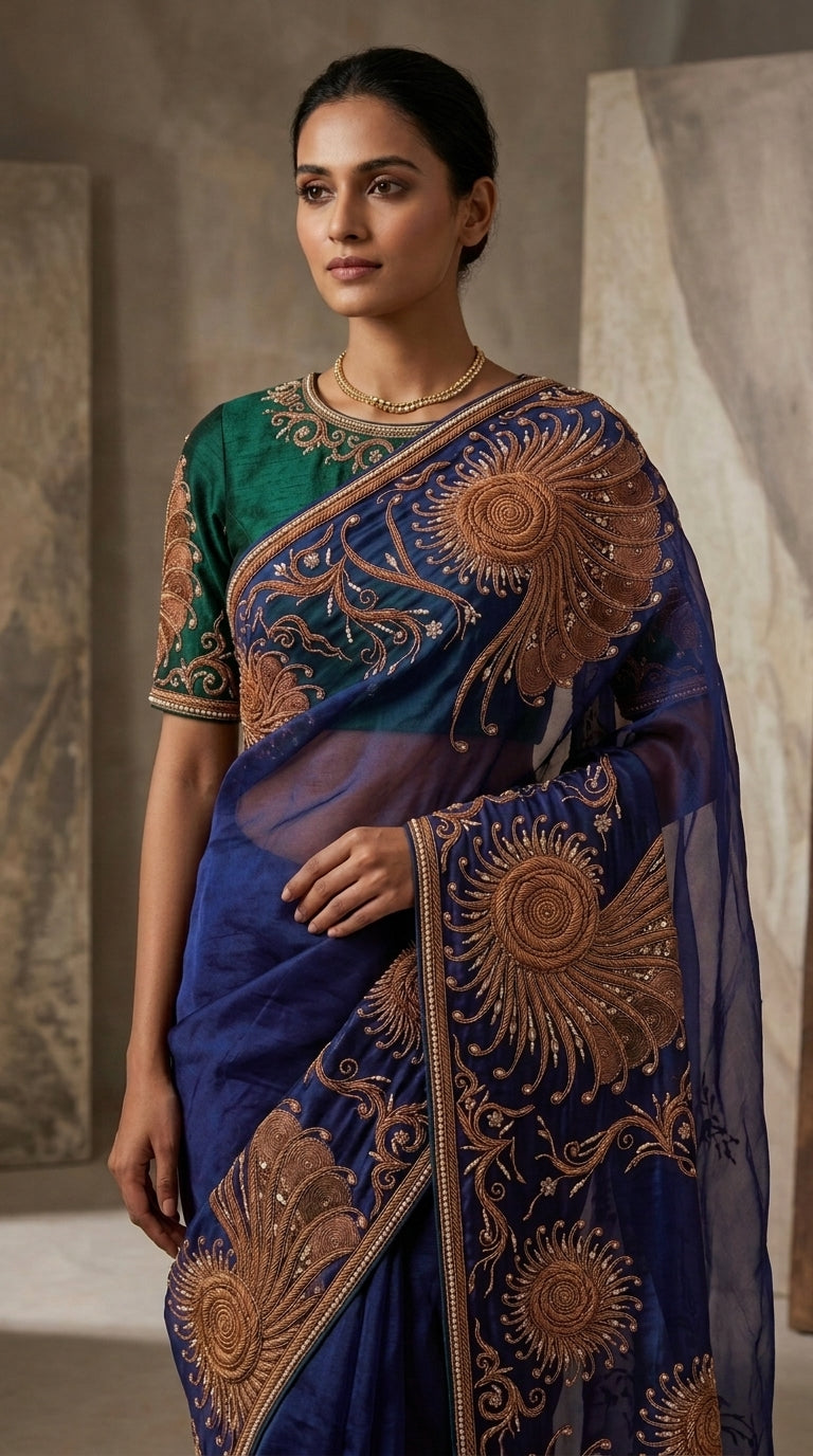 Formal Pure Silk embroidered Saree