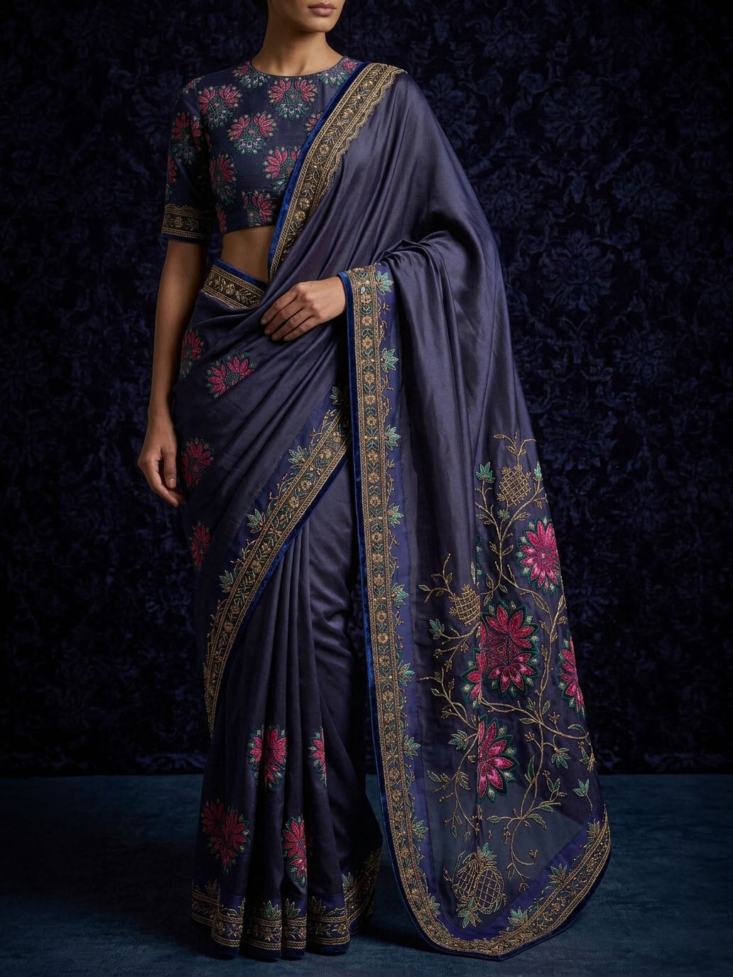 Formal Pure Silk embroidered Saree