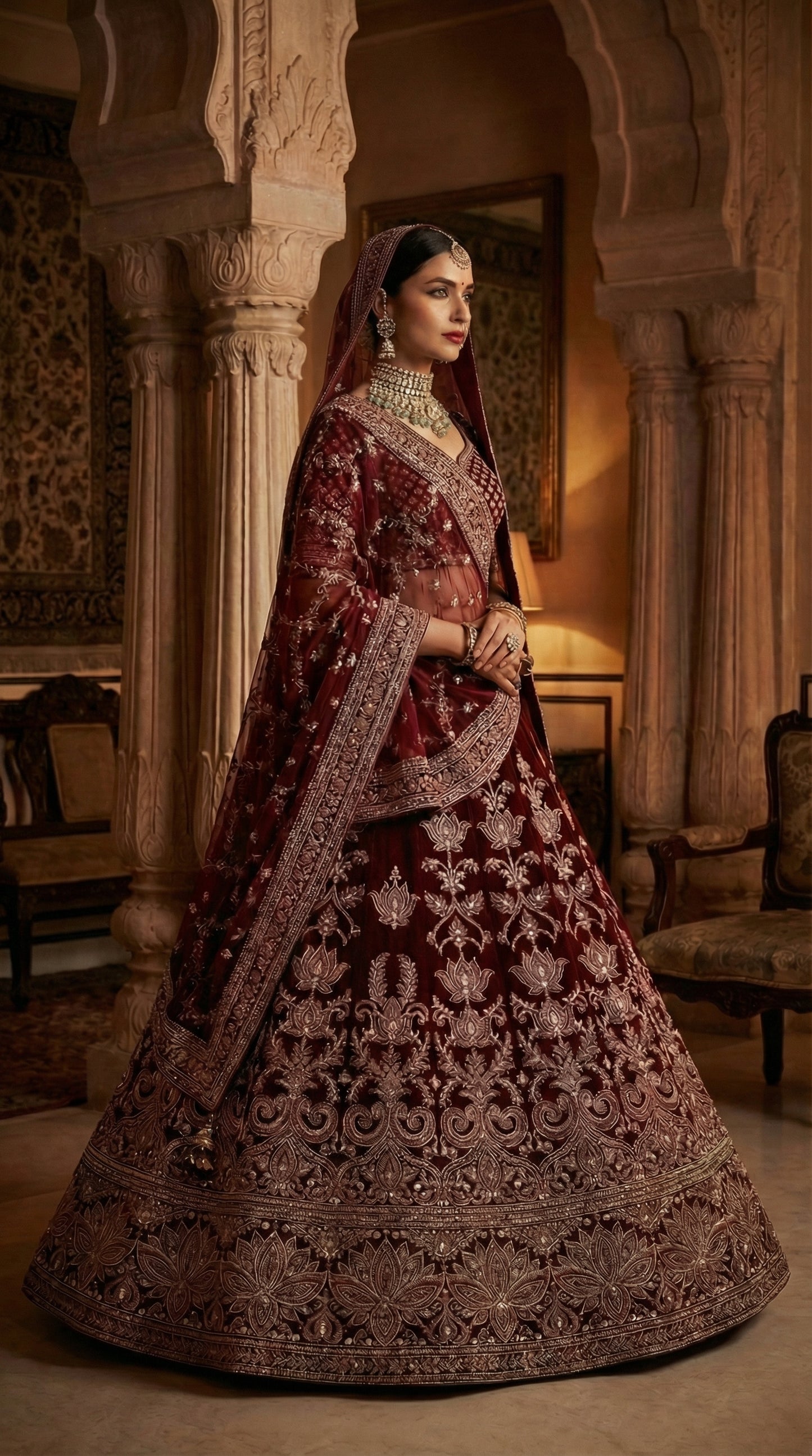 Formal embroidered Lehnga