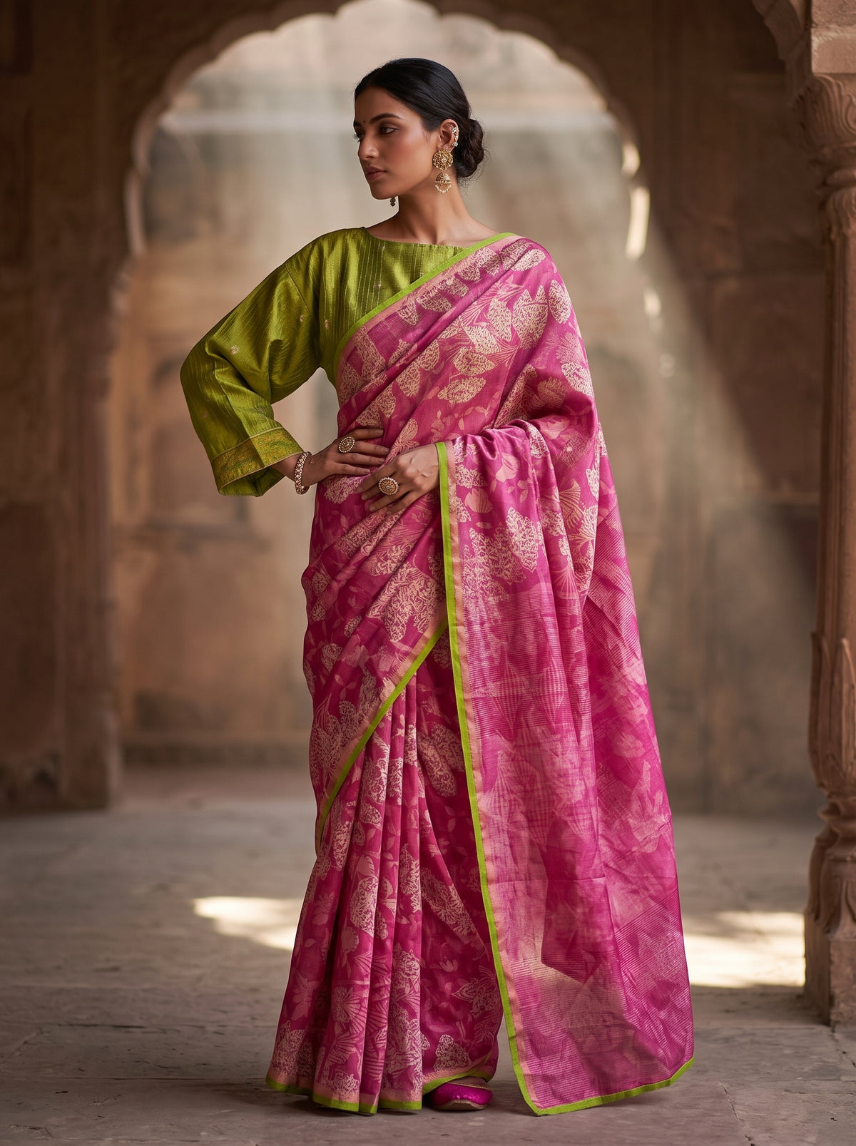 Cotton Casual Block Printed Saree