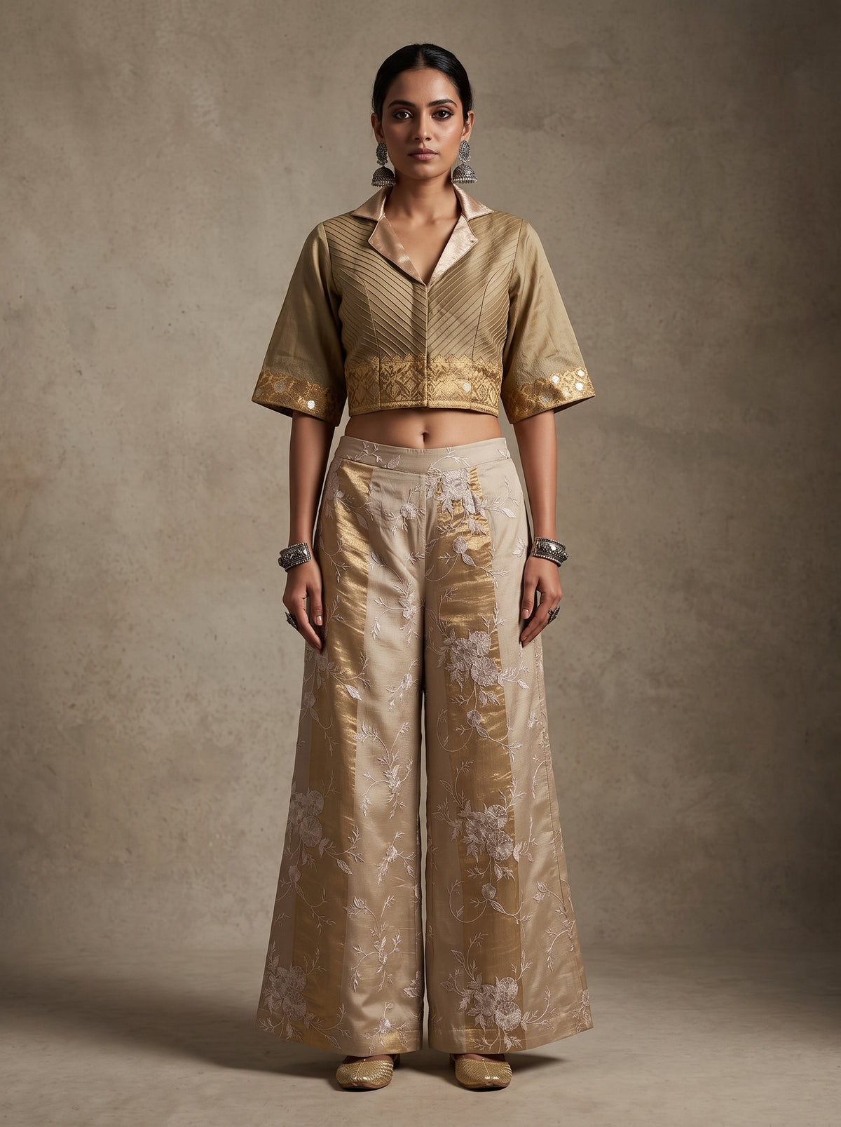 Indowestern chanderi formal coordset