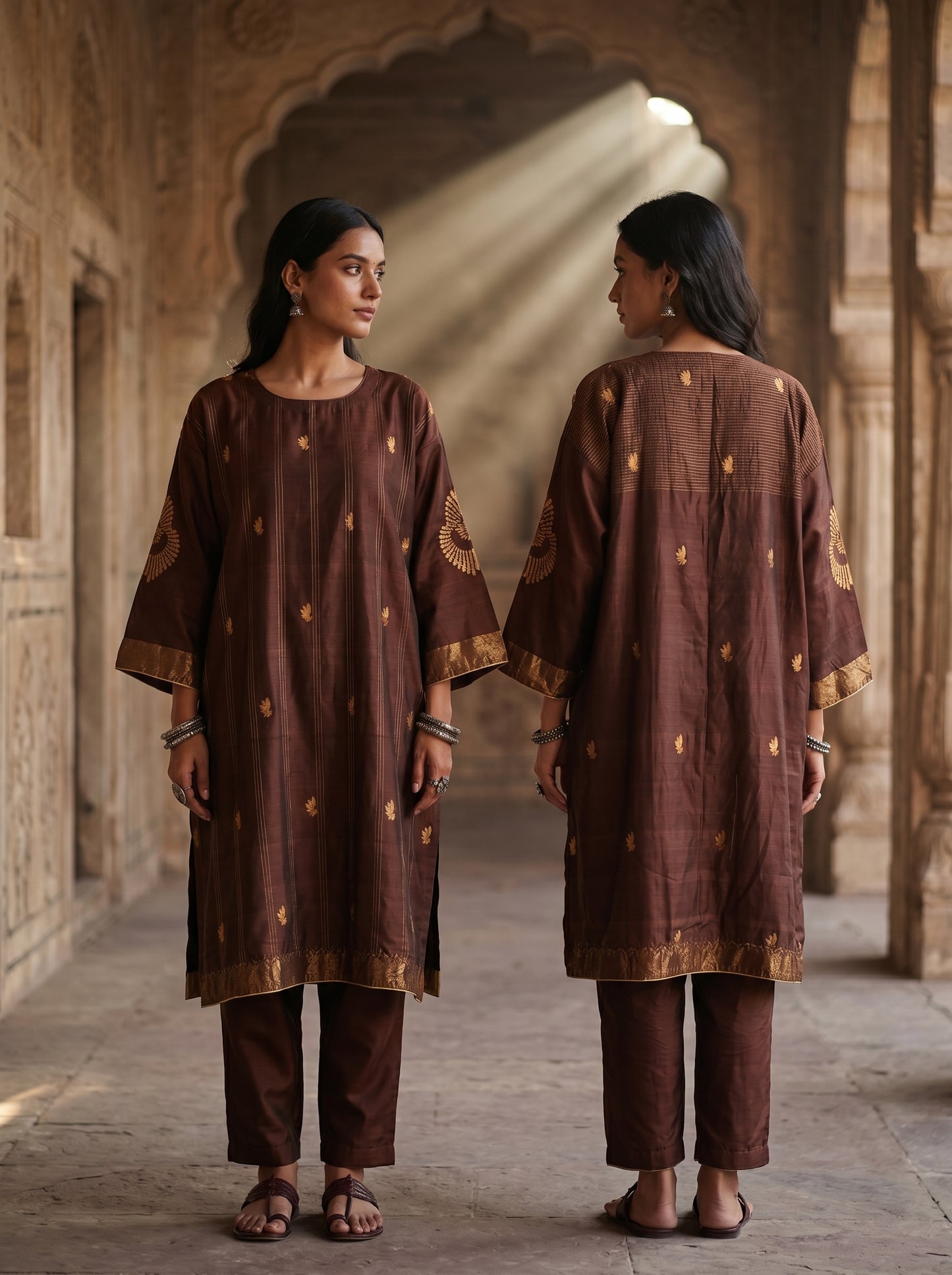 Semi Stitched Chanderi Casual kurta