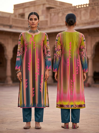 Semi Stitched Chanderi Casual kurta