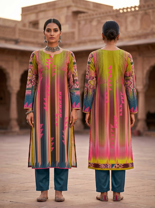Semi Stitched Chanderi Casual kurta