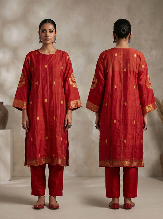 Semi Stitched Chanderi Casual kurta