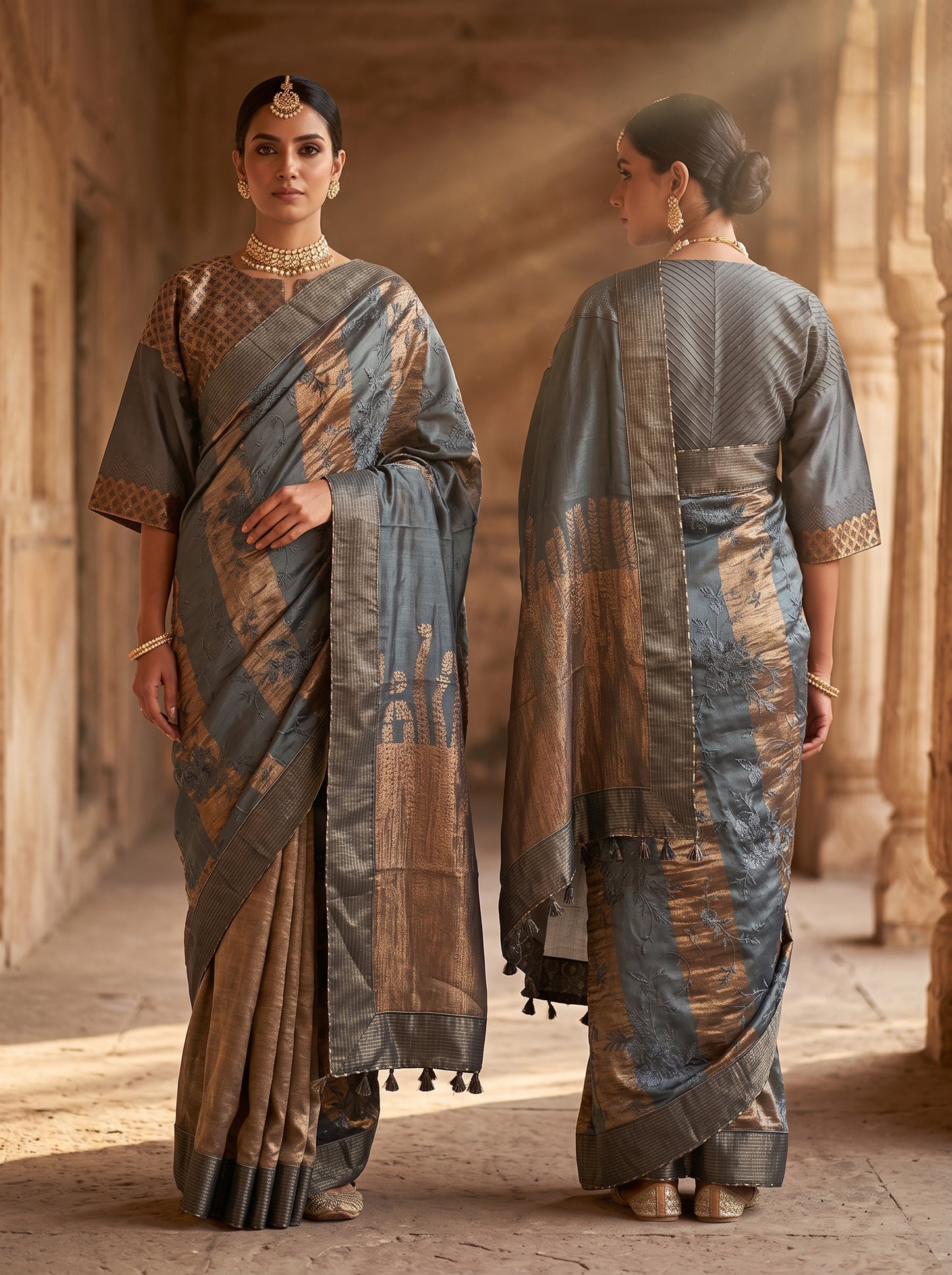 Formal Chanderi gota marodi embroidered Saree