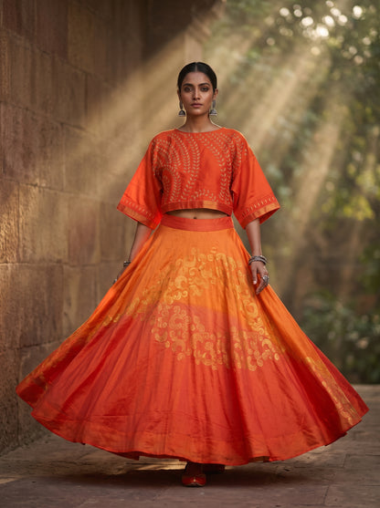 Semi stitched Formal Skirtset
