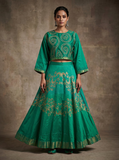 Semi stitched Formal Skirtset