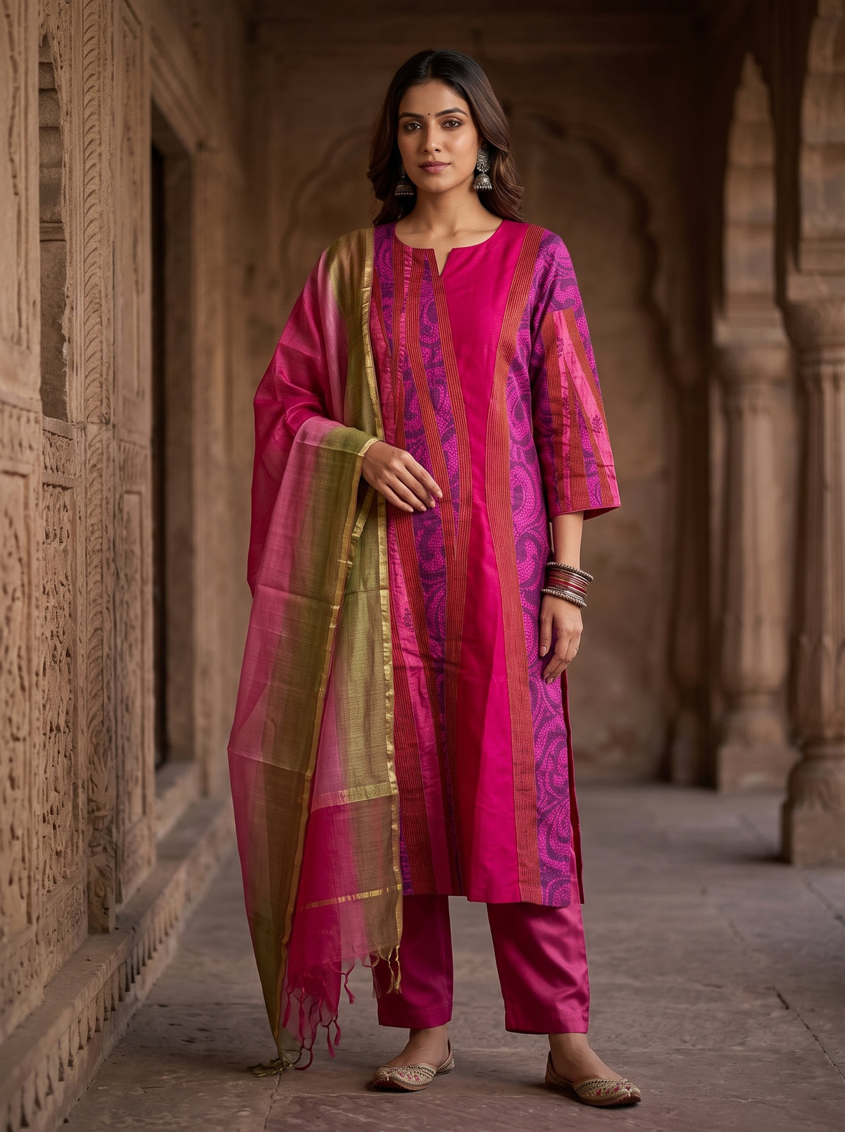Semi Stitched Cotton Casual Suitset
