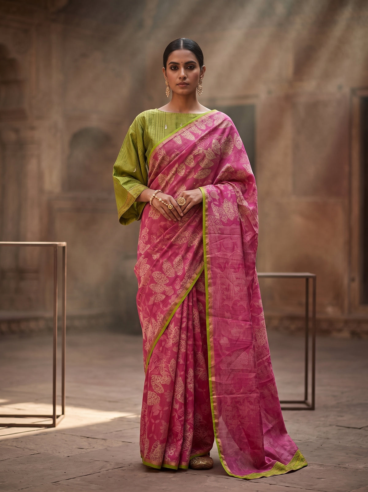 Cotton Casual Block Printed Saree