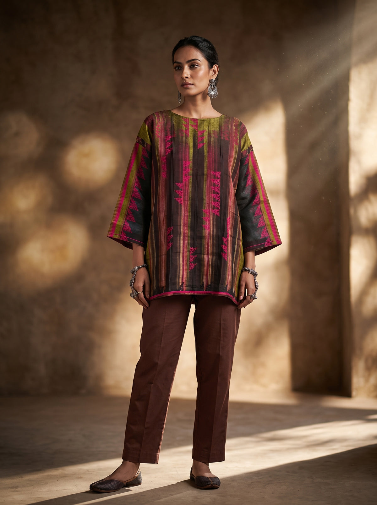 Semi Stitched linen kota Short Tunic