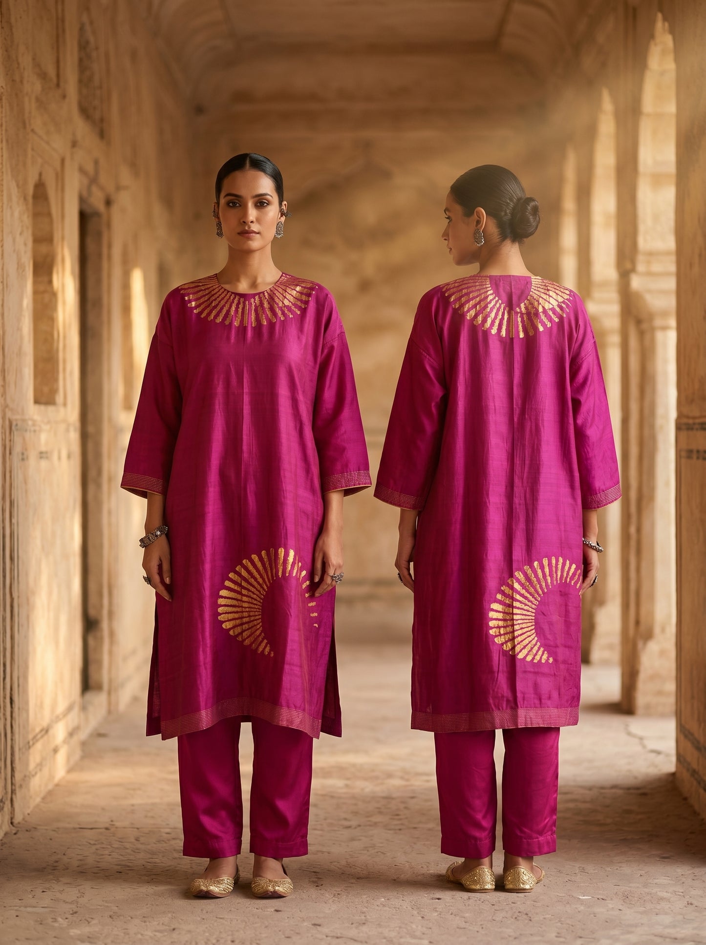 Semi Stitched Chanderi Casual kurta