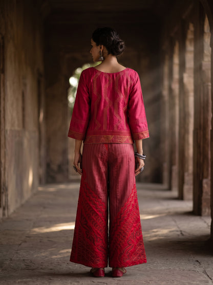 Indowestern chanderi formal coordset