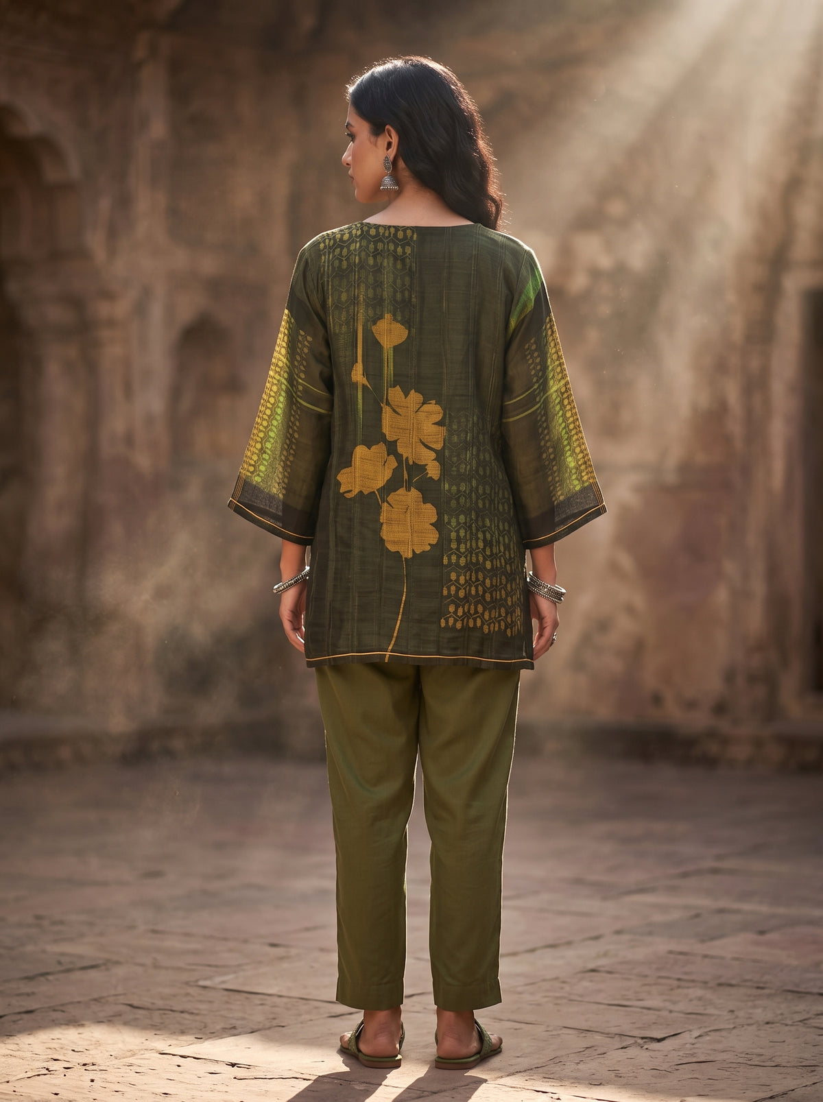 Semi Stitched linen kota Short Tunic
