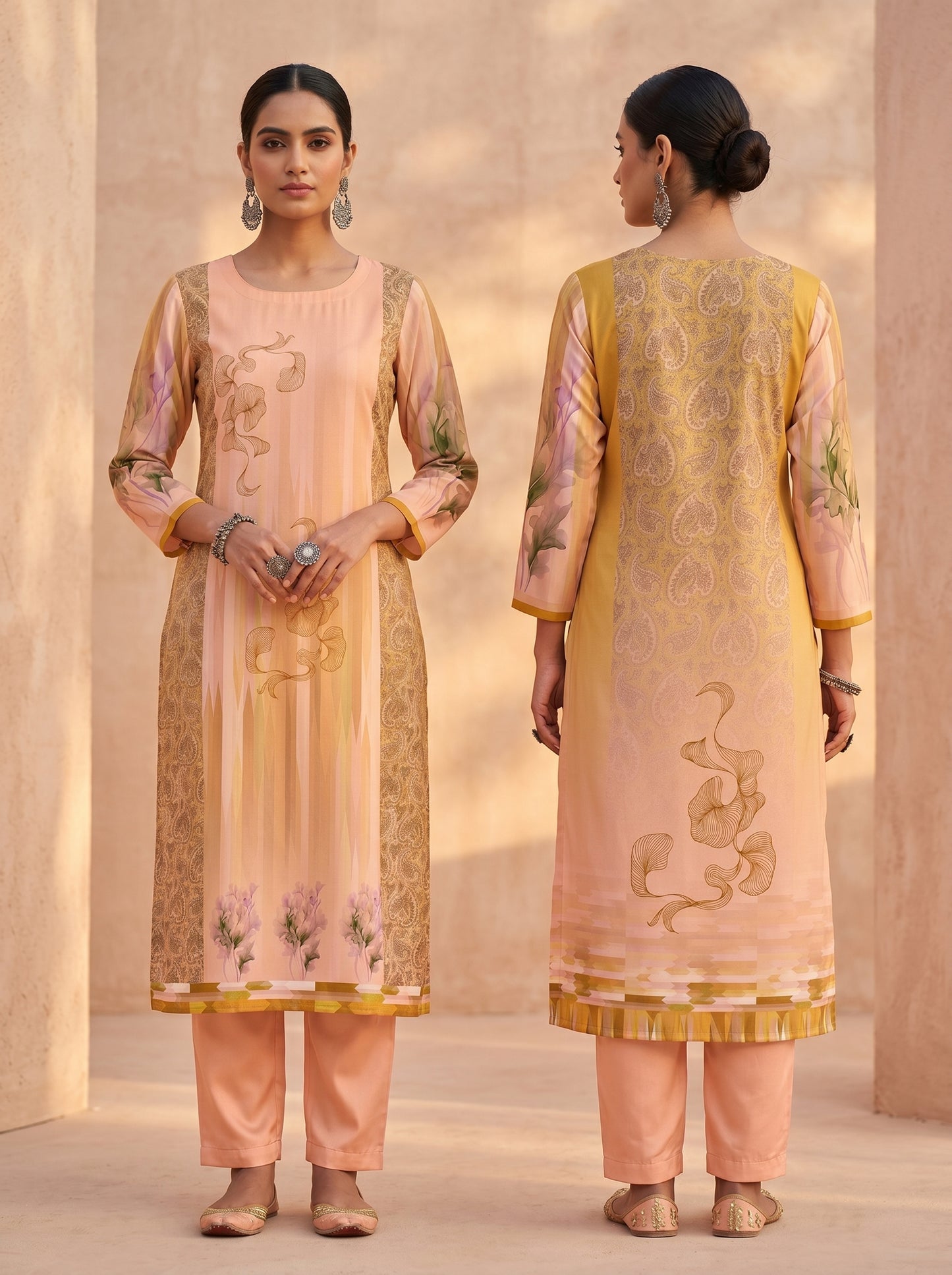 Semi Stitched Chanderi Casual kurta