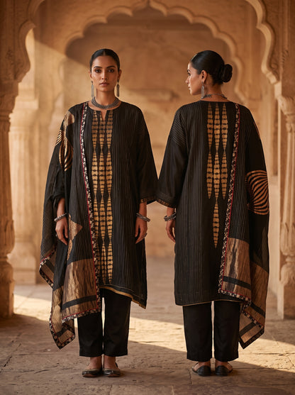 Semi Stitched Chanderi Formal Suitset