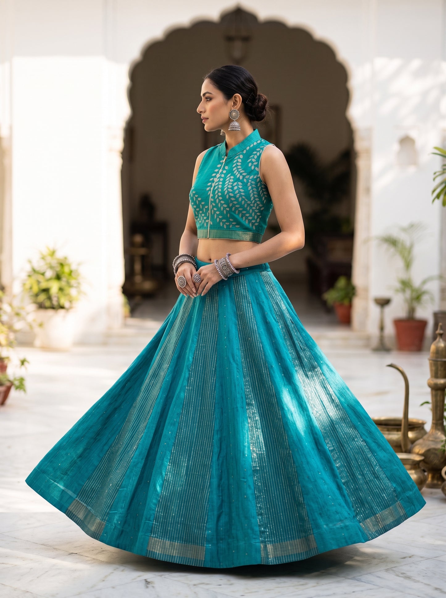 Semi stitched Formal Skirtset