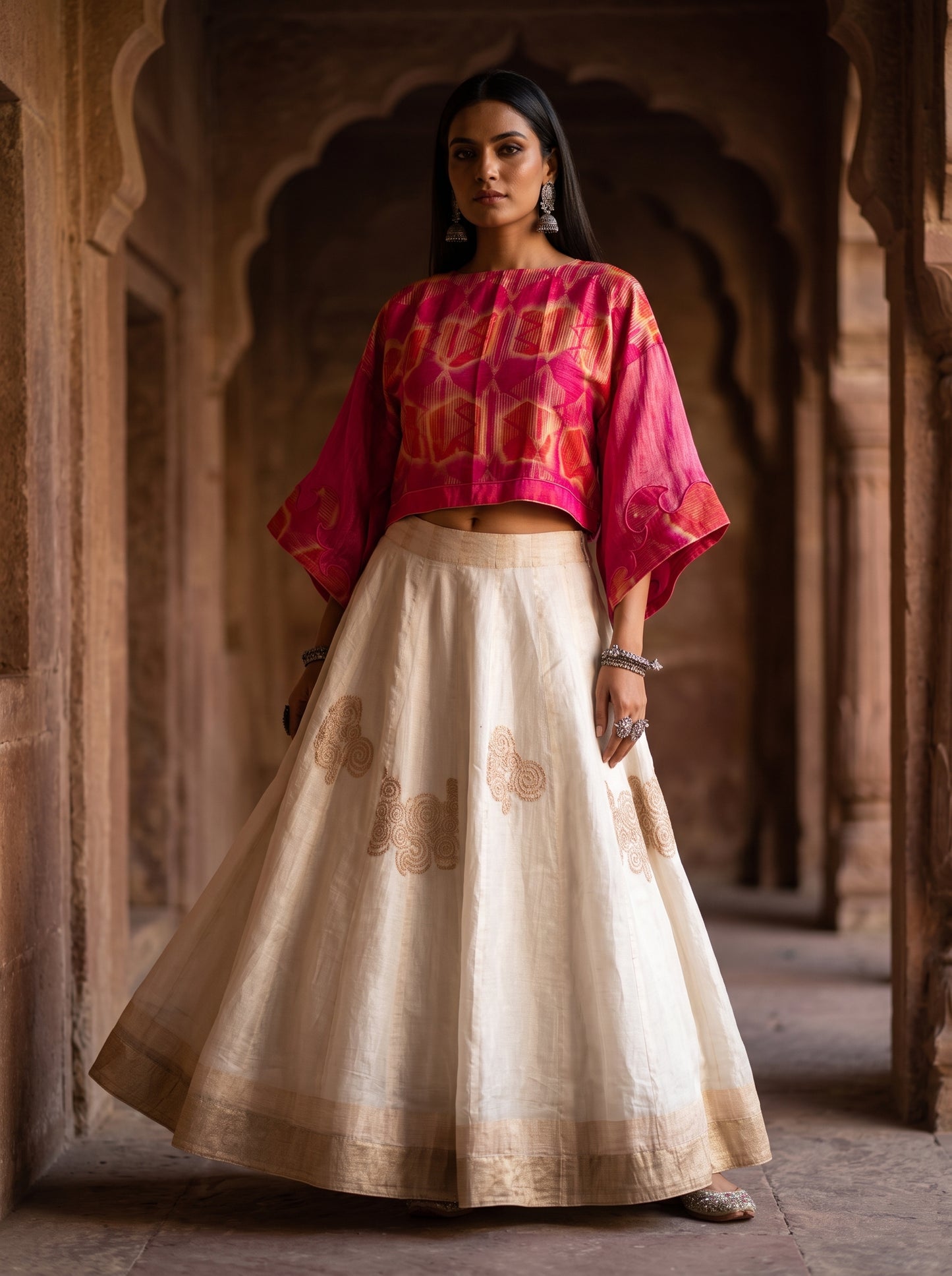 Semi stitched Formal Skirtset
