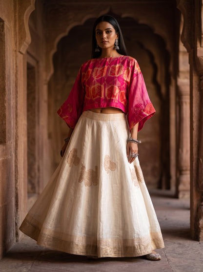 Semi stitched Formal Skirtset