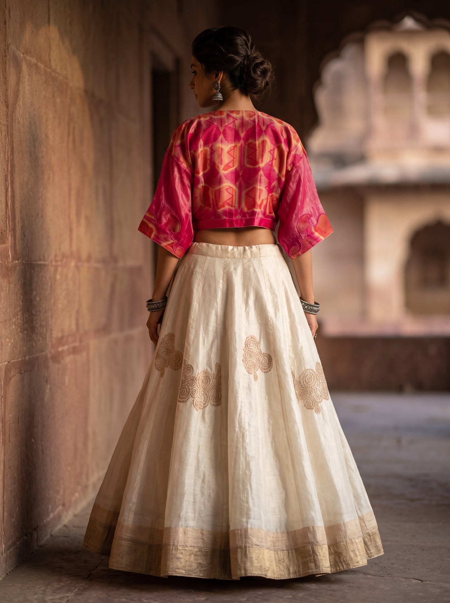 Semi stitched Formal Skirtset