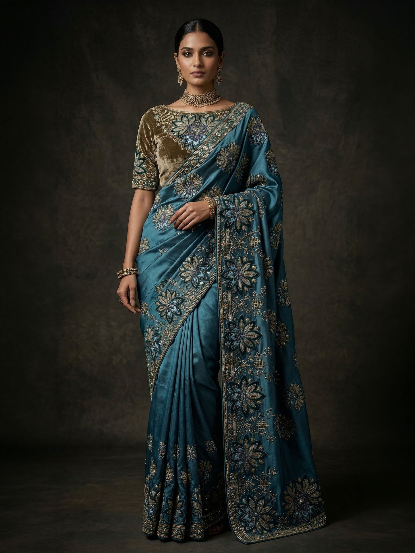 Formal Pure Silk embroidered Saree