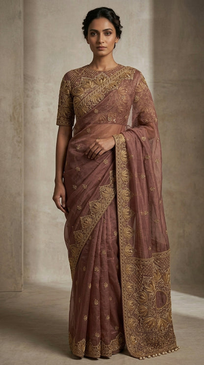 Formal Pure Silk embroidered Saree